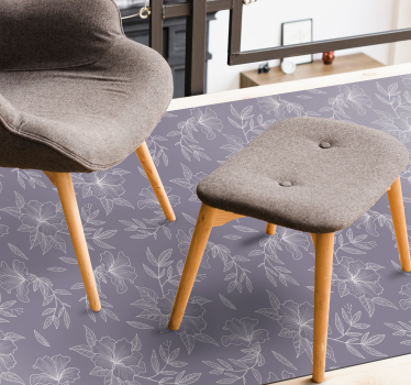 Lilac floral texture rug - TenStickers