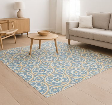 Living room vinyl rug azulejo style mat - TenStickers