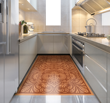 Mandala-Inspired Ornament kitchen vinyl rug - TenStickers