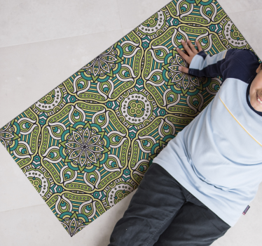 Mandala patterned mandala vinyl rug - TenStickers