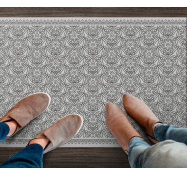Symmetry mandala flower design vinyl rug - TenStickers