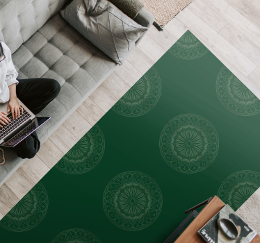 Mandala vinyl rug with mandala motif design - TenStickers