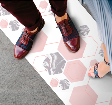 Marbled hexagons mosaic floor tile vinyl rug - TenStickers