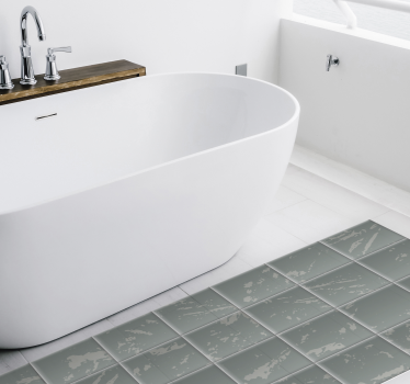 Marbled Tile Effect bathroom vinyl rug - TenStickers