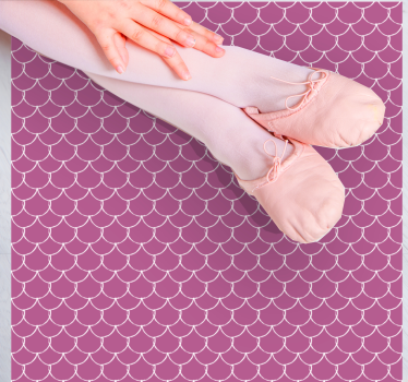 Pink mermaid scales animal print vinyl rug - TenStickers