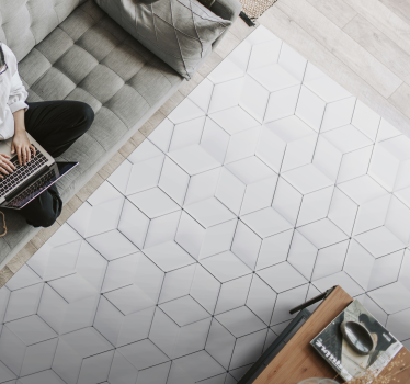 Geometric Patterned Surface Vinyl Rug - TenStickers