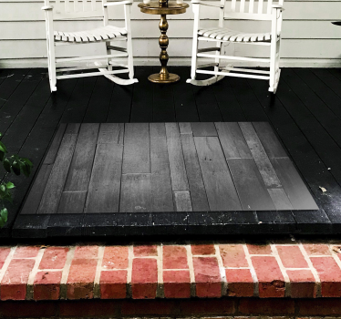 Modern grey finish wood effect vinyl rug - TenStickers