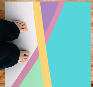 Modern vinyl rug in colorful abstract layers - TenStickers