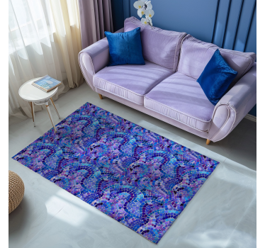Mosaic effect blue vinyl rug - TenStickers