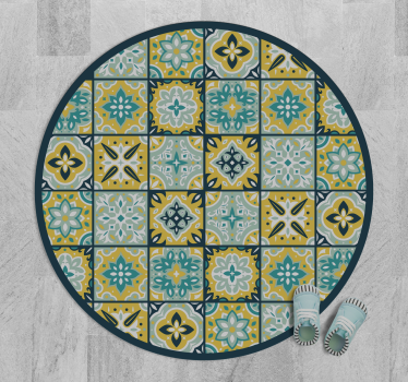 Mosaic vinyl rug circular mosaic design - TenStickers