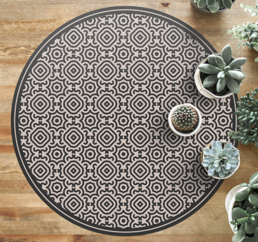 Mosaic vinyl rug classic patterned round - TenStickers
