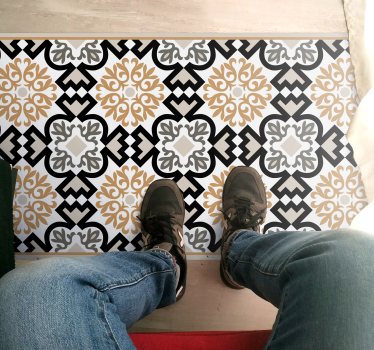 Mosaic vinyl rug intricate mosaic design - TenStickers