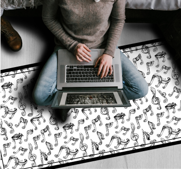Music Note Design teen vinyl rug - TenStickers