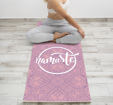 Namaste yoga custom floor rug with a mandala - TenStickers