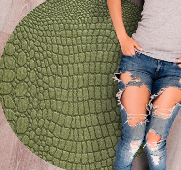 Animal print vinyl rug in natural crocodile skin - TenStickers