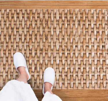 Natural Weave Pattern bathroom vinyl rug - TenStickers