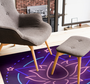 Neon mandalapPattern mandala vinyl rug - TenStickers