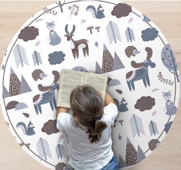 Vinyl rug with Nordic animals - TenStickers