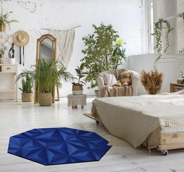 octagonal blue modern vinyl carpet - TenStickers