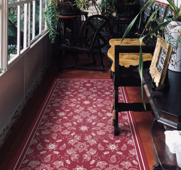Ornate Floral Tapestry mosaic vinyl rug - TenStickers