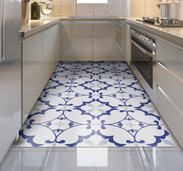 Ornate Symmetrical Pattern tile vinyl rug - TenStickers