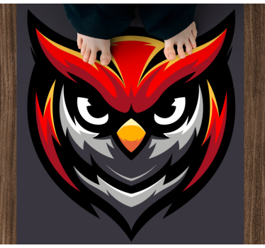 Owl Graphic Bold teen vinyl rug - TenStickers