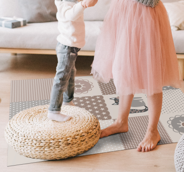 Patchwork Playtime kids vinyl rug - TenStickers