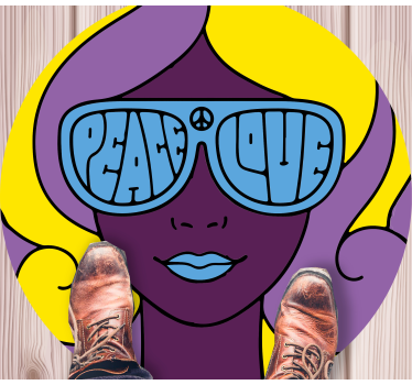 Peace love icon teen vinyl rug - TenStickers