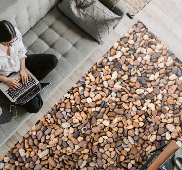 Pebble Textured Surface stone effect vinyl rug - TenStickers
