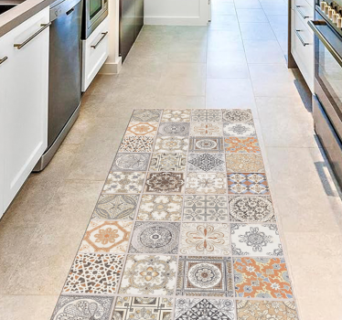 Persian Tiles CREARREDA mosaic vinyl rug - TenStickers