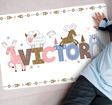 Personalized Alpaca Theme custom vinyl rug - TenStickers