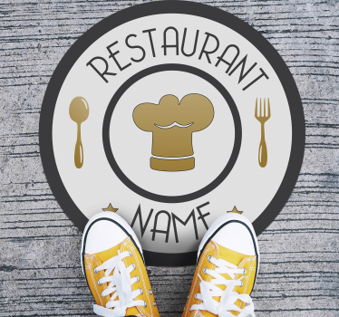 Personalized Chef Circle custom vinyl rug - TenStickers
