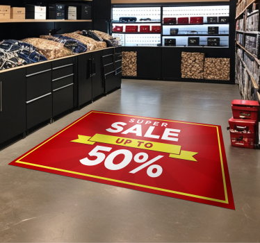 Personalized discount sale red vinyl floor carpet - TenStickers