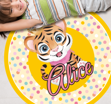 Personalized Tiger custom vinyl rug - TenStickers