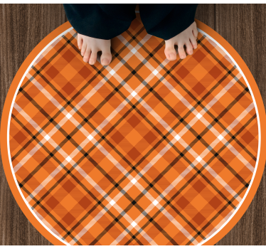Plaid Pattern Charm circular vinyl rug - TenStickers