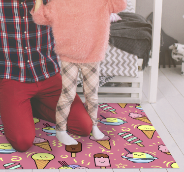 Playful Dessert Pattern Playroom Rug - TenStickers