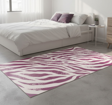 Purple and white zebra pattern animal print vinyl rug - TenStickers