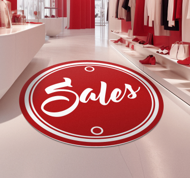 Red circle text sales circular vinyl floor carpet - TenStickers