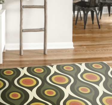 Retro Circle Emblem mosaic vinyl rug - TenStickers
