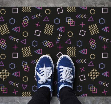 Retro Geometric Shapes vintage vinyl rug - TenStickers