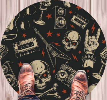 Rock Music Style teen vinyl rug - TenStickers