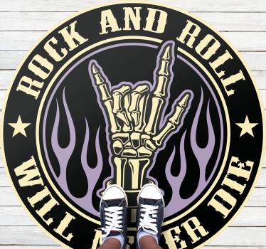 Rock Skeleton Hand circular vinyl rug - TenStickers