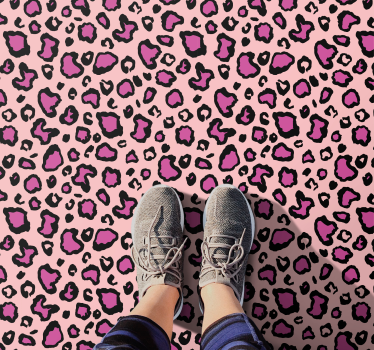 Rose Leopard Dots animal print vinyl rug - TenStickers