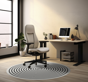 Rounded lines office floor rug - TenStickers