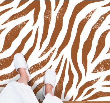 Rustic Zebra Stripes animal print vinyl rug - TenStickers