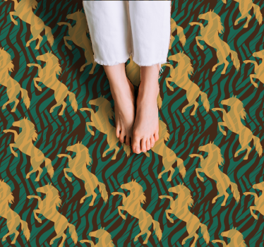 Safari Motif Overlay animal print vinyl rug - TenStickers