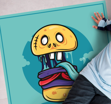 Silly Skull Character teen vinyl rug - TenStickers