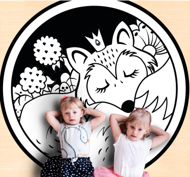 Sleeping Fox Circle animal mat - TenStickers