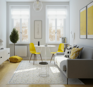 Small spring twigs dining room vinyl rug - TenStickers
