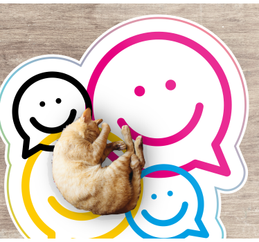 Smiley Face Collection teen vinyl rug - TenStickers